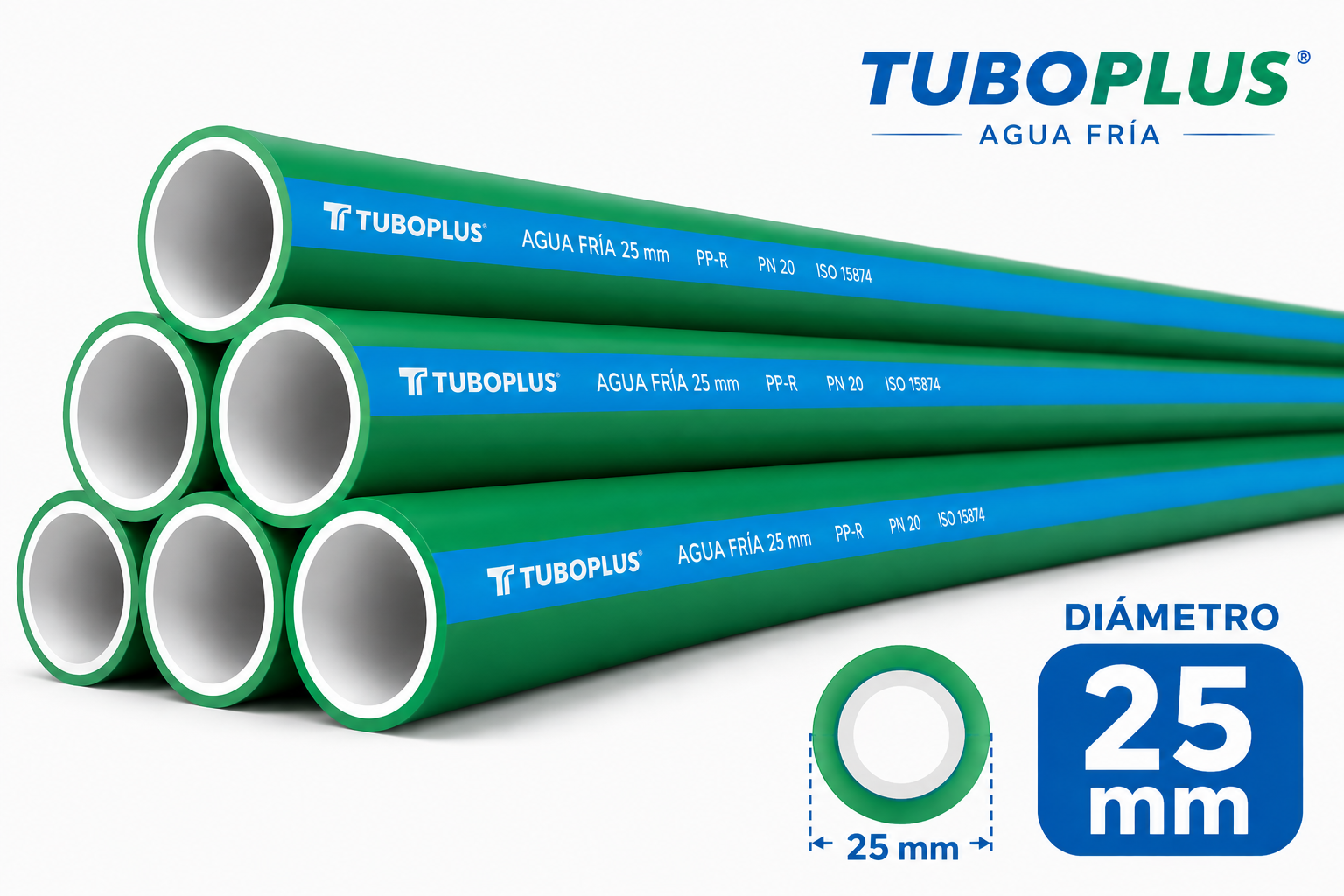 TRAMO DE TUBO DE 25 MM PPR